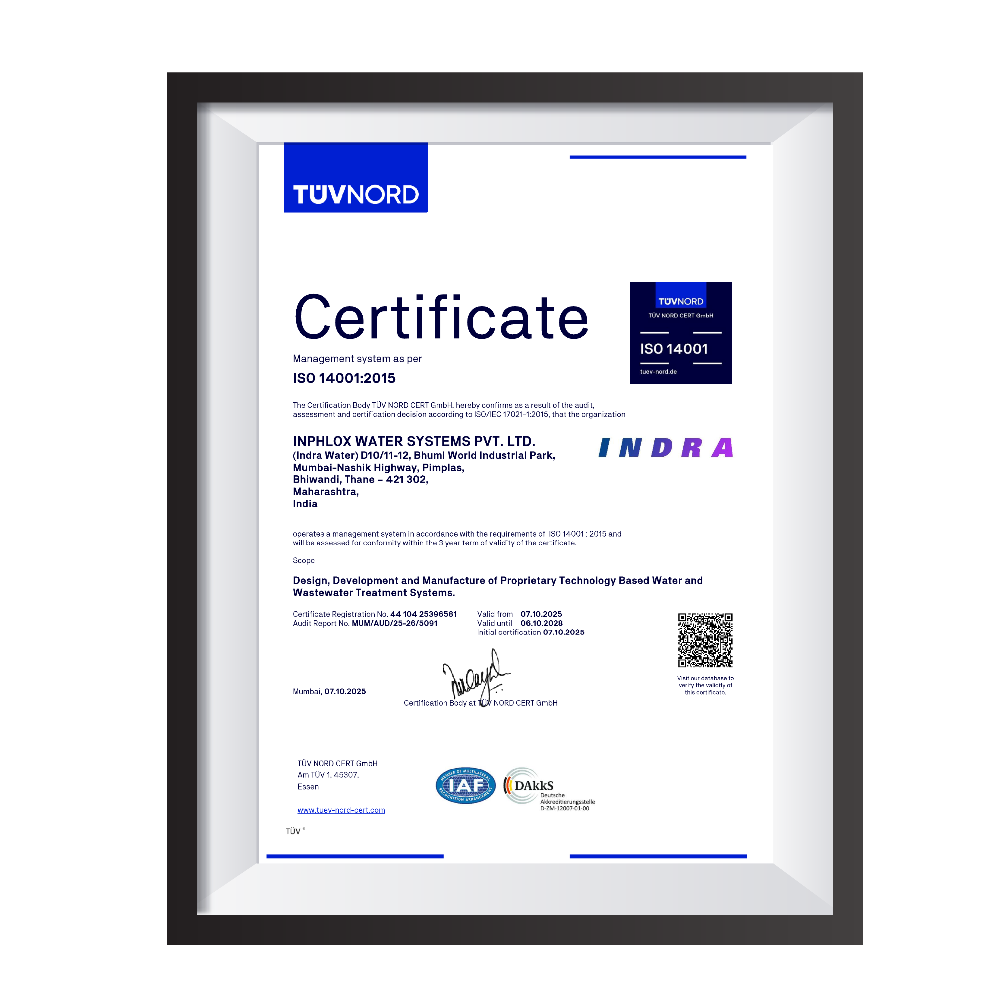 ISO 14001:2015 Certificate